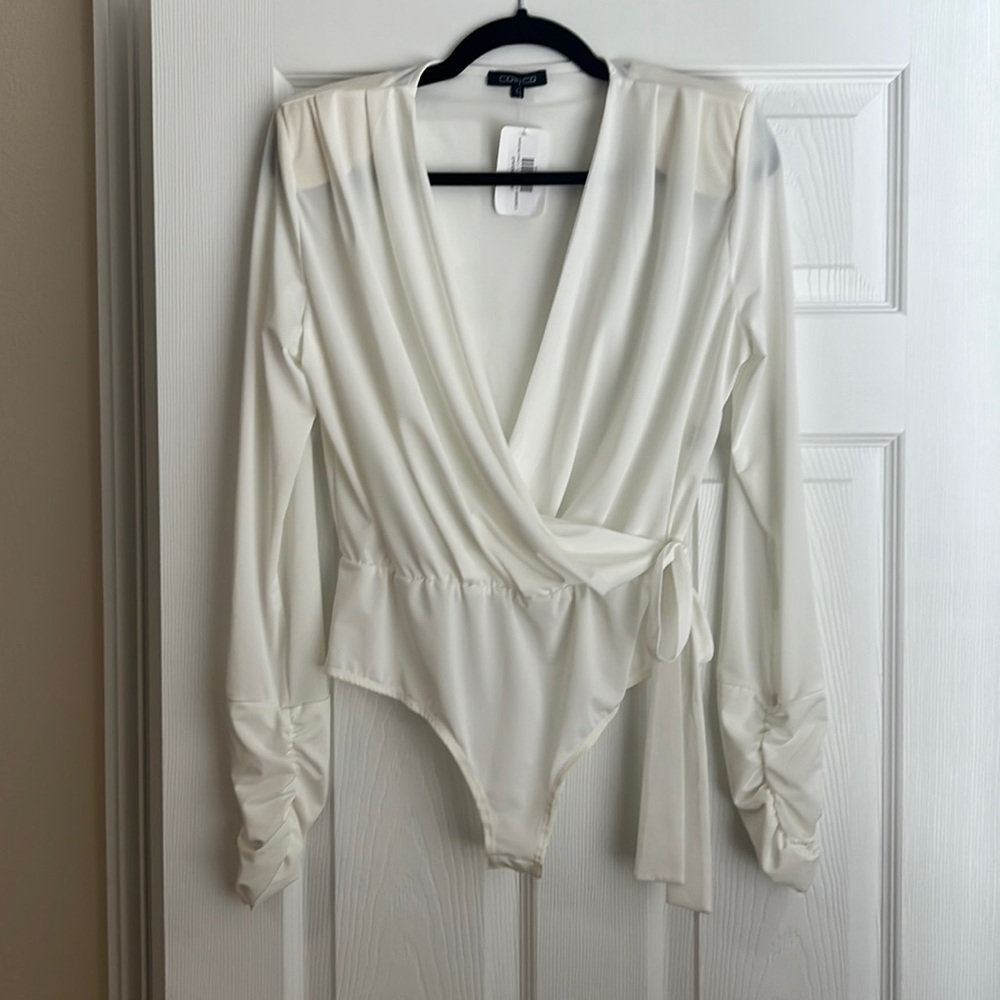 Cream Satin Bodysuit